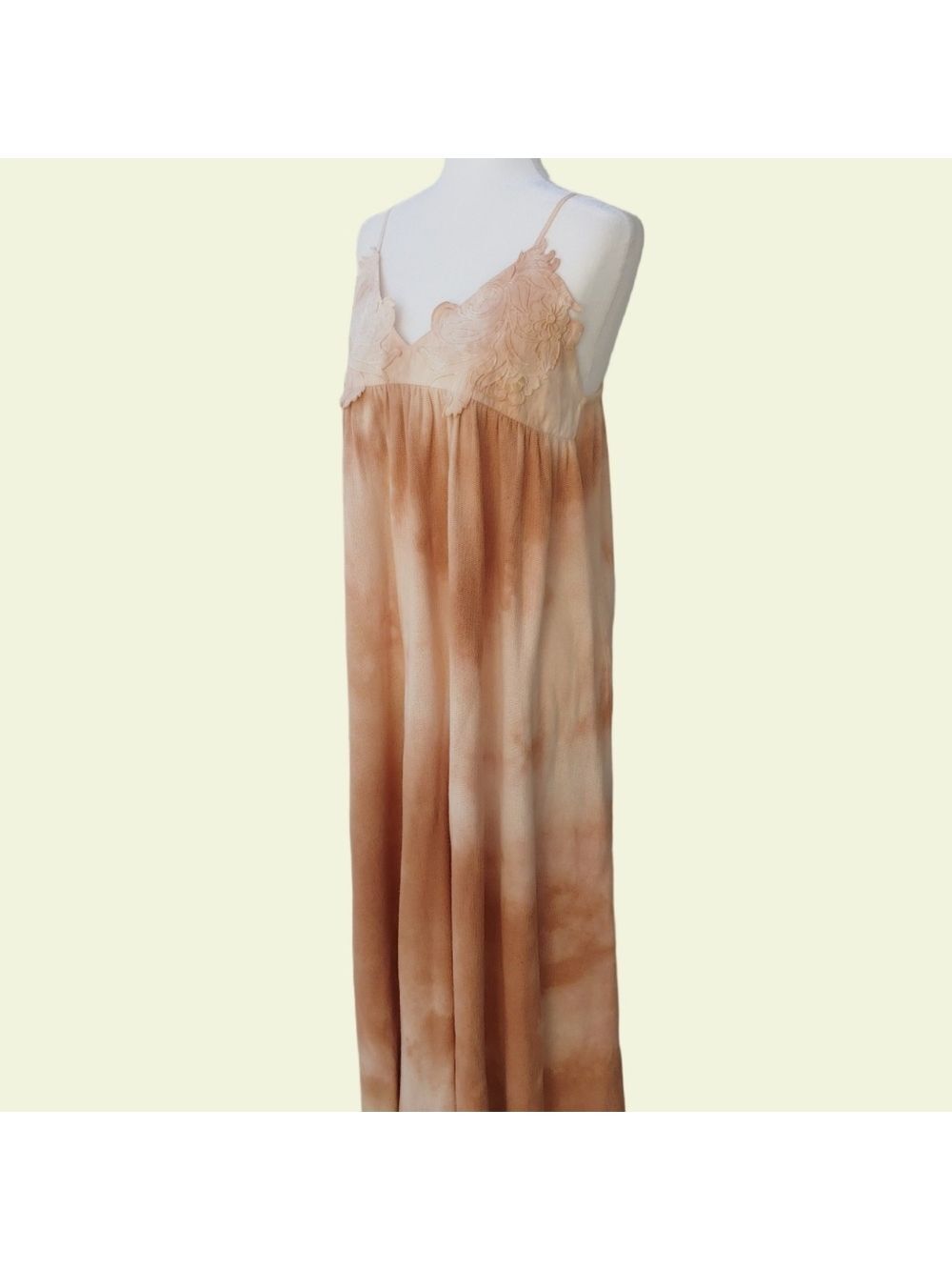 ZARA Maxi Summer Tie Dye Strap Dress Tan and Peach Women's Medium, NWT - Picture 11 of 17